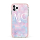 Personalised Cotton Candy Marble Initials iPhone 11 Pro Max Impact Pink Edge Case