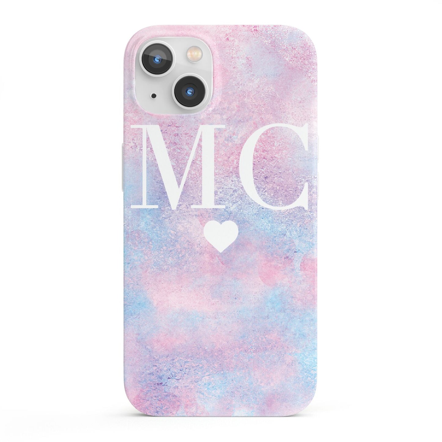 Personalised Cotton Candy Marble Initials iPhone 13 Full Wrap 3D Snap Case
