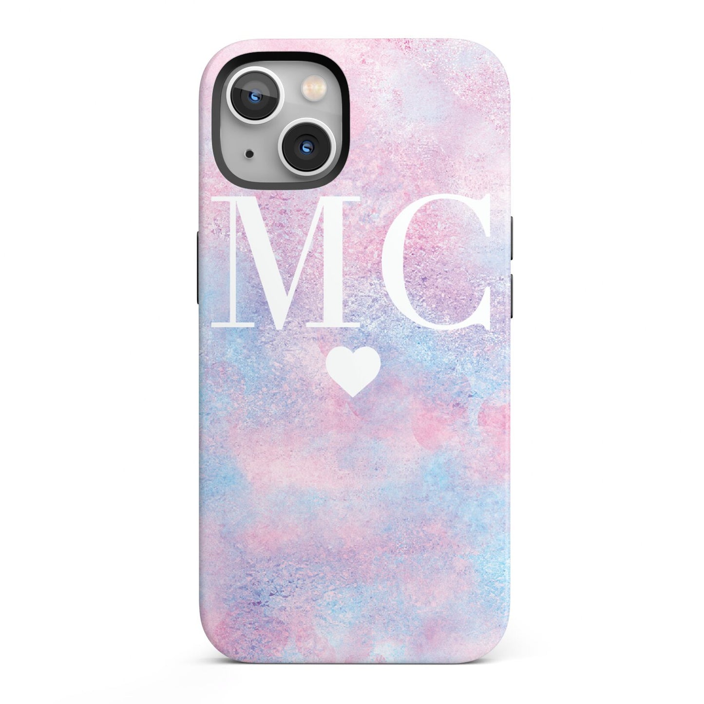 Personalised Cotton Candy Marble Initials iPhone 13 Full Wrap 3D Tough Case