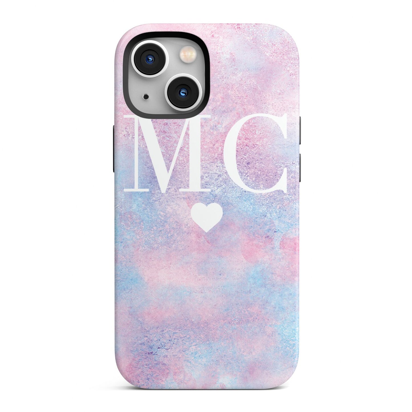 Personalised Cotton Candy Marble Initials iPhone 13 Mini Full Wrap 3D Tough Case