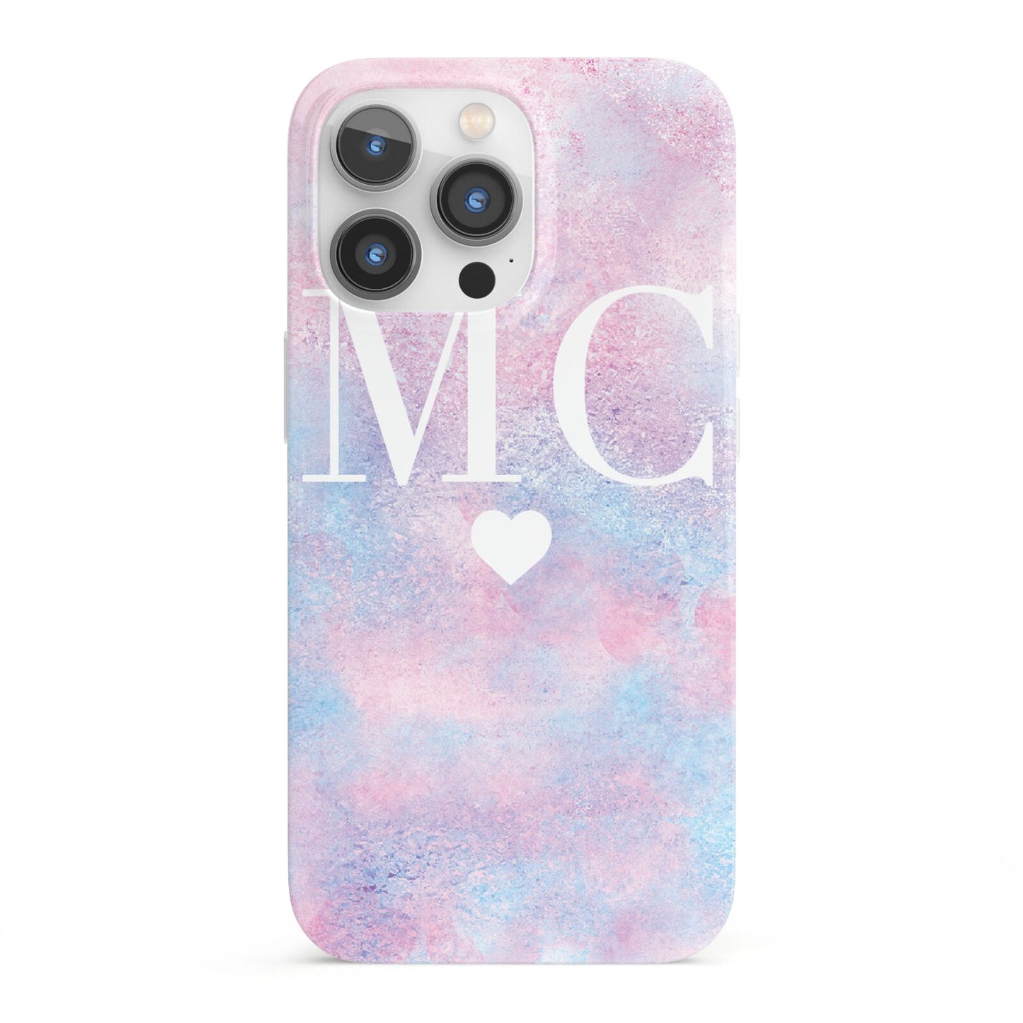 Personalised Cotton Candy Marble Initials iPhone 13 Pro Full Wrap 3D Snap Case