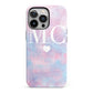 Personalised Cotton Candy Marble Initials iPhone 13 Pro Full Wrap 3D Tough Case