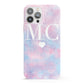 Personalised Cotton Candy Marble Initials iPhone 13 Pro Max Full Wrap 3D Snap Case