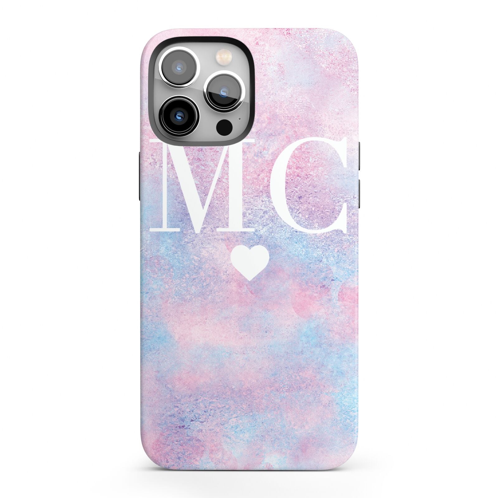 Personalised Cotton Candy Marble Initials iPhone 13 Pro Max Full Wrap 3D Tough Case