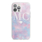 Personalised Cotton Candy Marble Initials iPhone 13 Pro Max TPU Impact Case with White Edges