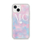 Personalised Cotton Candy Marble Initials iPhone 14 Clear Tough Case Starlight