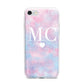 Personalised Cotton Candy Marble Initials iPhone 7 Bumper Case on Silver iPhone