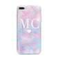Personalised Cotton Candy Marble Initials iPhone 7 Plus Bumper Case on Silver iPhone