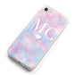 Personalised Cotton Candy Marble Initials iPhone 8 Bumper Case on Silver iPhone Alternative Image