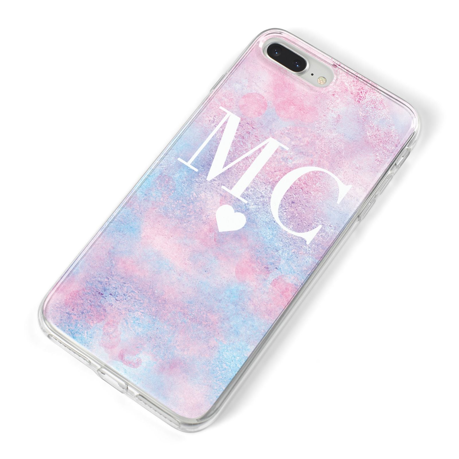 Personalised Cotton Candy Marble Initials iPhone 8 Plus Bumper Case on Silver iPhone Alternative Image