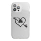 Personalised Couples Black Initials Arrow Clear iPhone 13 Pro Max TPU Impact Case with White Edges