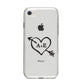 Personalised Couples Black Initials Arrow Clear iPhone 8 Bumper Case on Silver iPhone