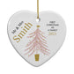 Personalised Couples First Christmas Heart Decoration Back Image