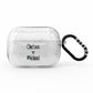 Personalised Couples Names Handwritten Black Clear AirPods Pro Glitter Case