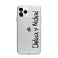 Personalised Couples Names Handwritten Black Clear Apple iPhone 11 Pro Max in Silver with Bumper Case