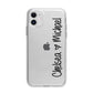 Personalised Couples Names Handwritten Black Clear Apple iPhone 11 in White with Bumper Case
