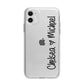 Personalised Couples Names Handwritten Black Clear Apple iPhone 11 in White with Bumper Case