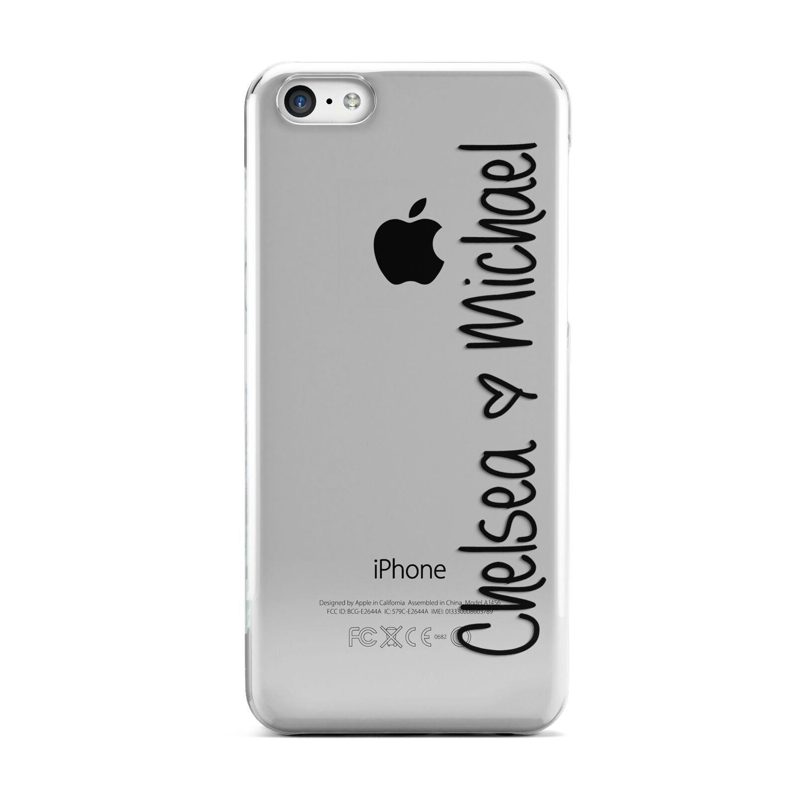 Personalised Couples Names Handwritten Black Clear Apple iPhone 5c Case