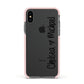 Personalised Couples Names Handwritten Black Clear Apple iPhone Xs Impact Case Pink Edge on Black Phone
