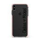 Personalised Couples Names Handwritten Black Clear Apple iPhone Xs Max Impact Case Pink Edge on Black Phone