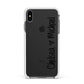 Personalised Couples Names Handwritten Black Clear Apple iPhone Xs Max Impact Case White Edge on Black Phone