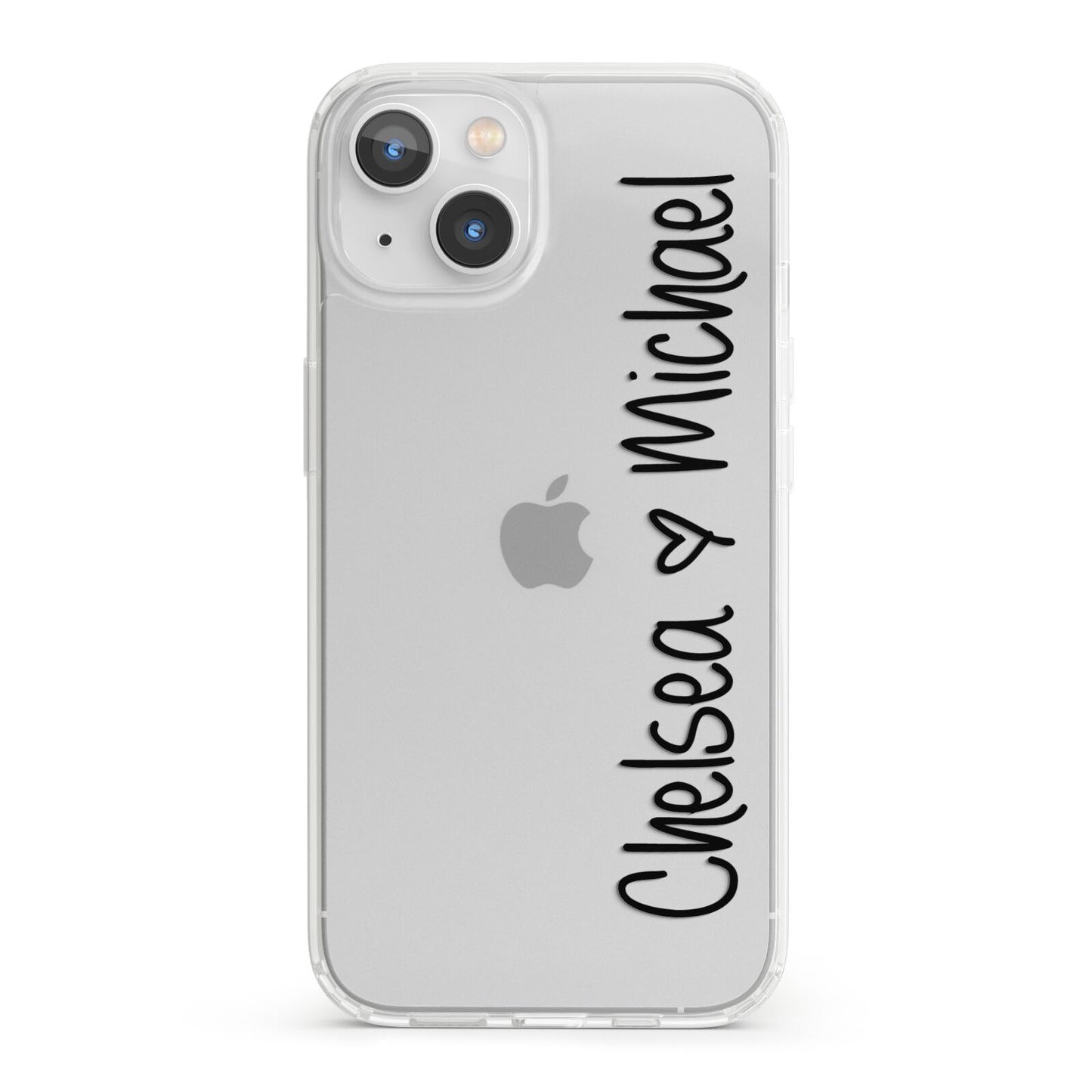 Personalised Couples Names Handwritten Black Clear iPhone 13 Clear Bumper Case