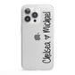 Personalised Couples Names Handwritten Black Clear iPhone 13 Pro Clear Bumper Case