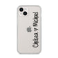 Personalised Couples Names Handwritten Black Clear iPhone 14 Plus Clear Tough Case Starlight