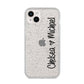 Personalised Couples Names Handwritten Black Clear iPhone 14 Plus Glitter Tough Case Starlight