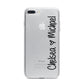 Personalised Couples Names Handwritten Black Clear iPhone 7 Plus Bumper Case on Silver iPhone