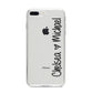 Personalised Couples Names Handwritten Black Clear iPhone 8 Plus Bumper Case on Silver iPhone