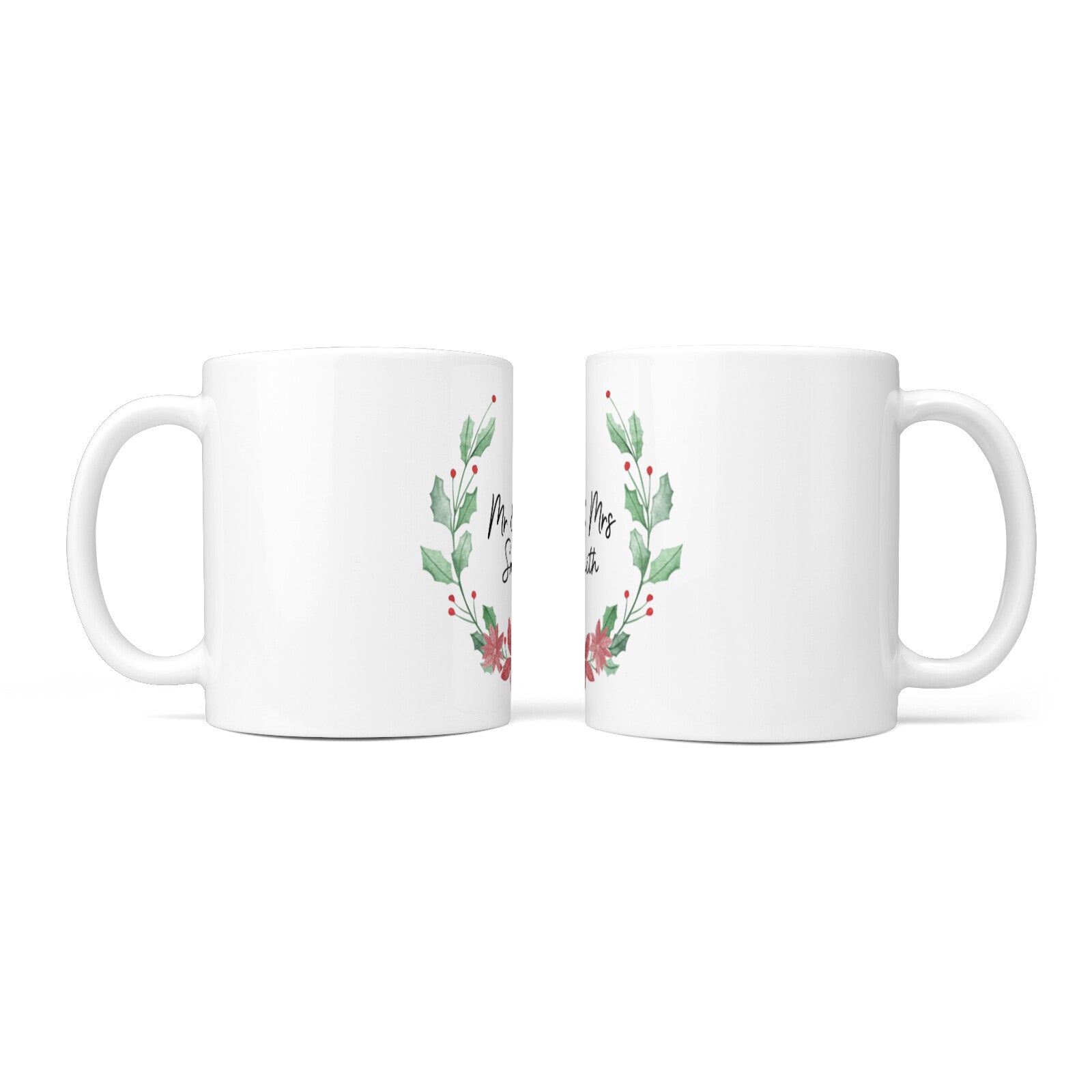 Personalised Couples Wreath 10oz Mug Alternative Image 3