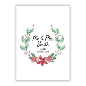 Personalised Couples Wreath Greetings Card