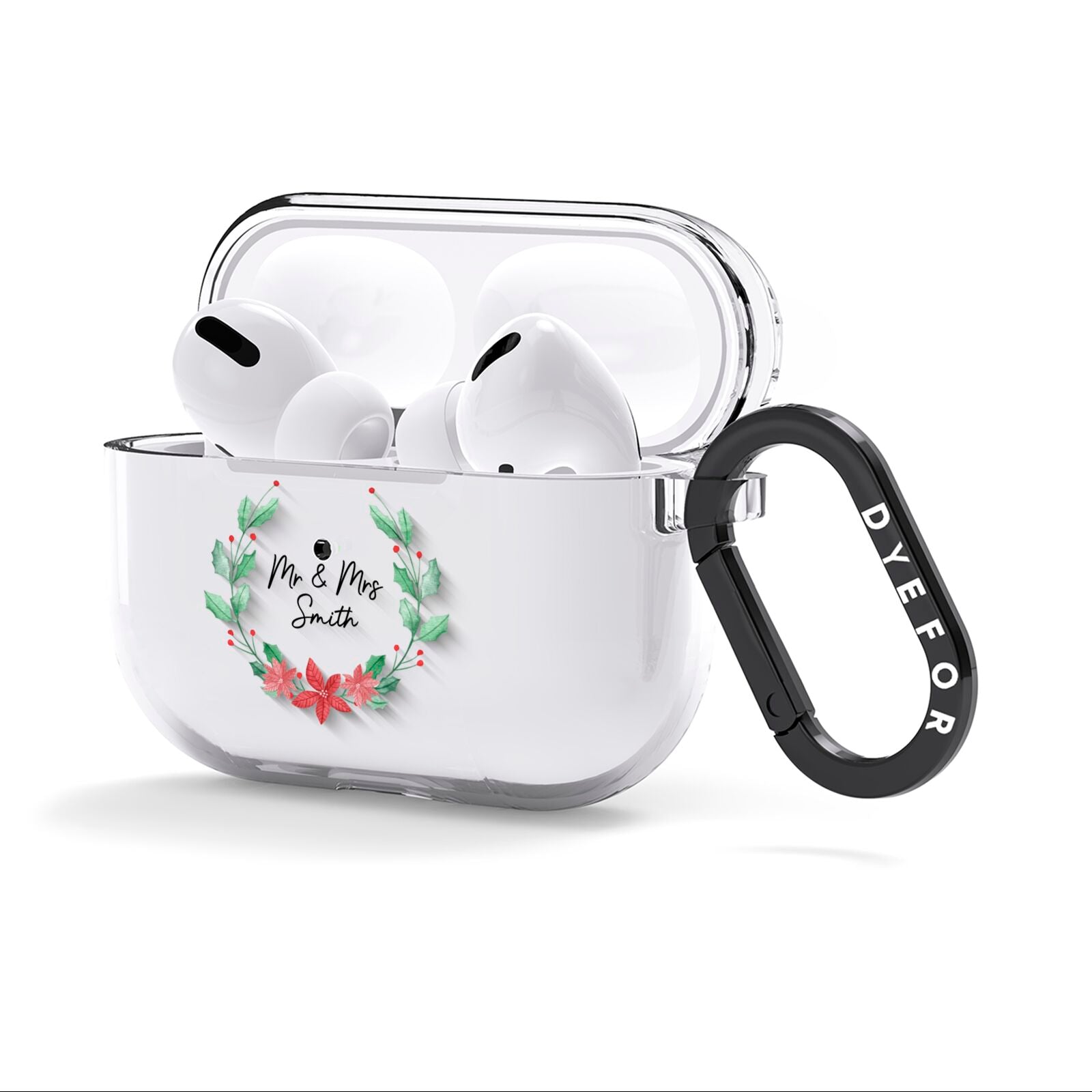 Personalised Couples Wreath AirPods Clear Case 3rd Gen Side Image