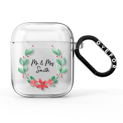Personalised Couples Wreath AirPods Clear Case