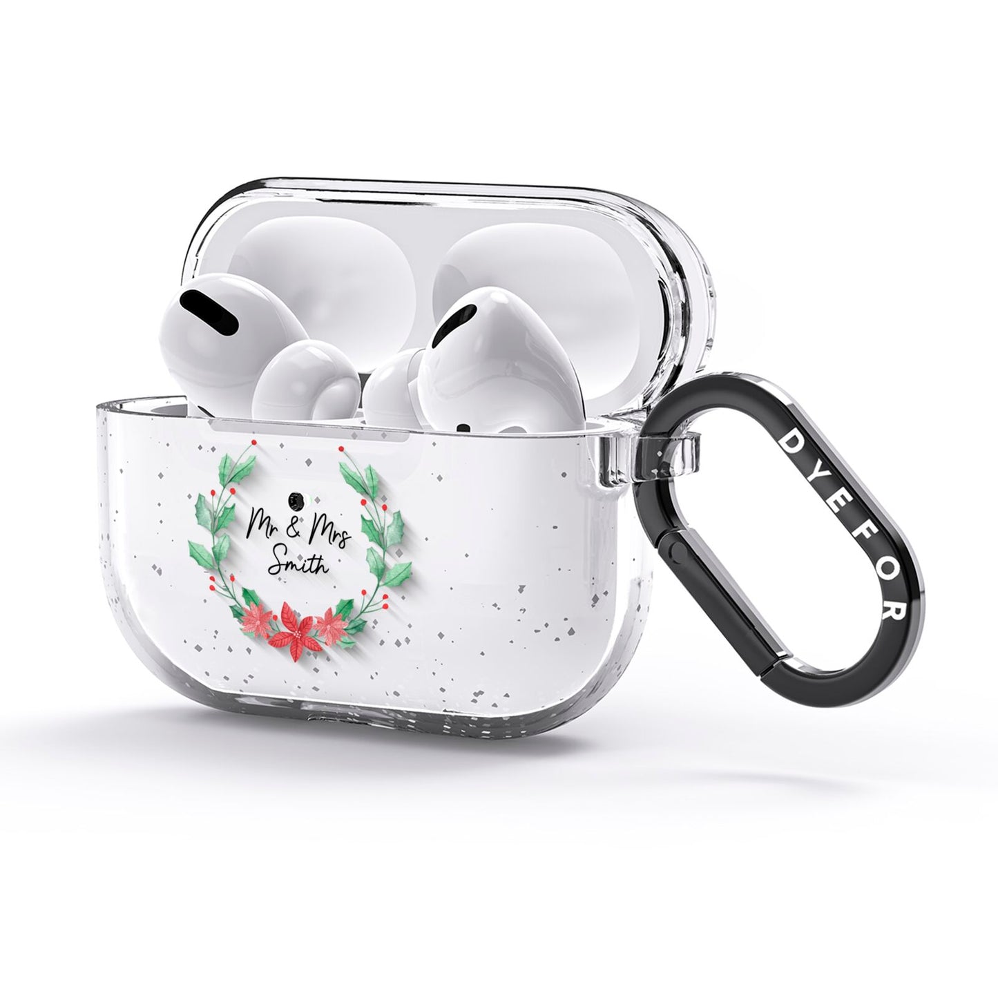 Personalised Couples Wreath AirPods Glitter Case 3rd Gen Side Image