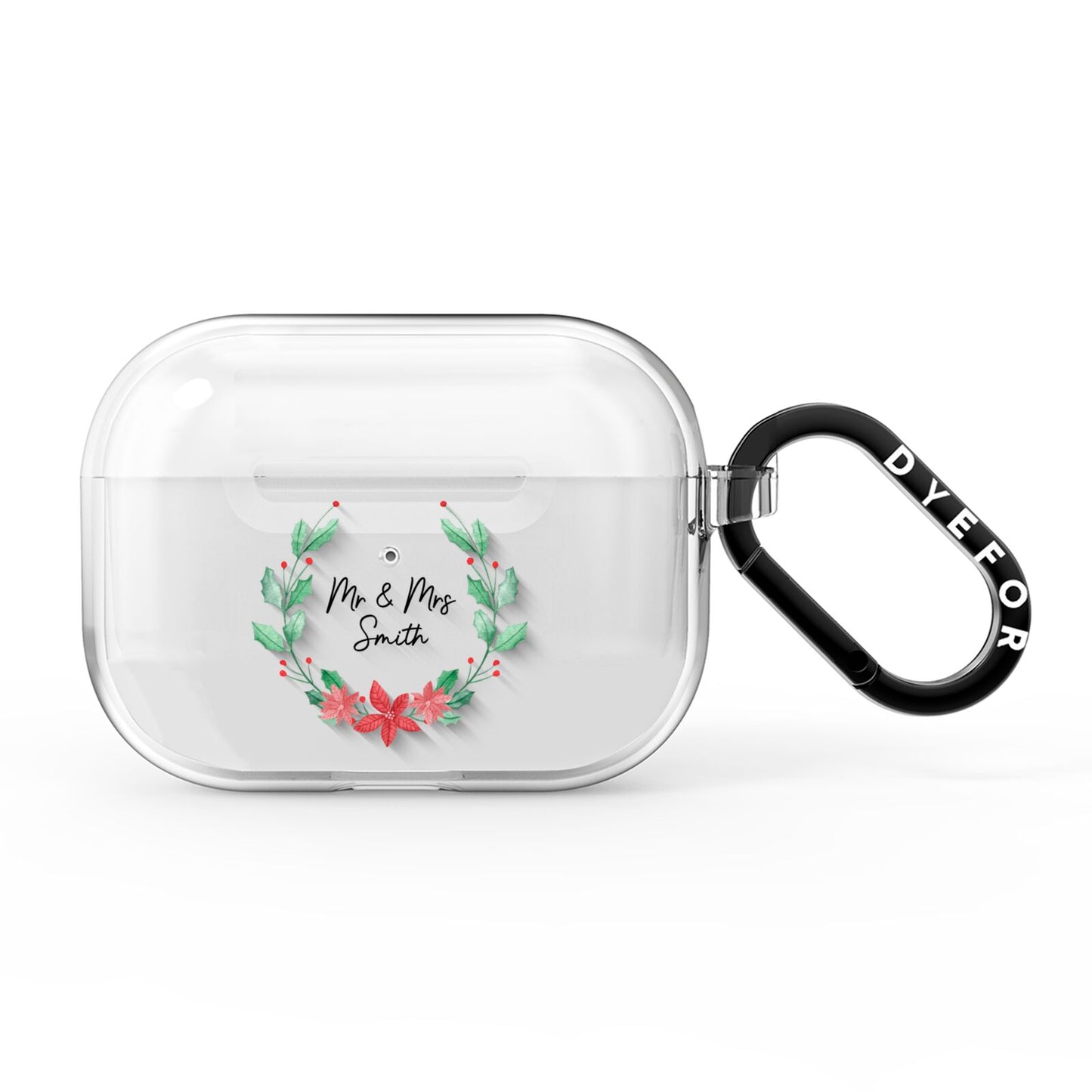 Personalised Couples Wreath AirPods Pro Clear Case