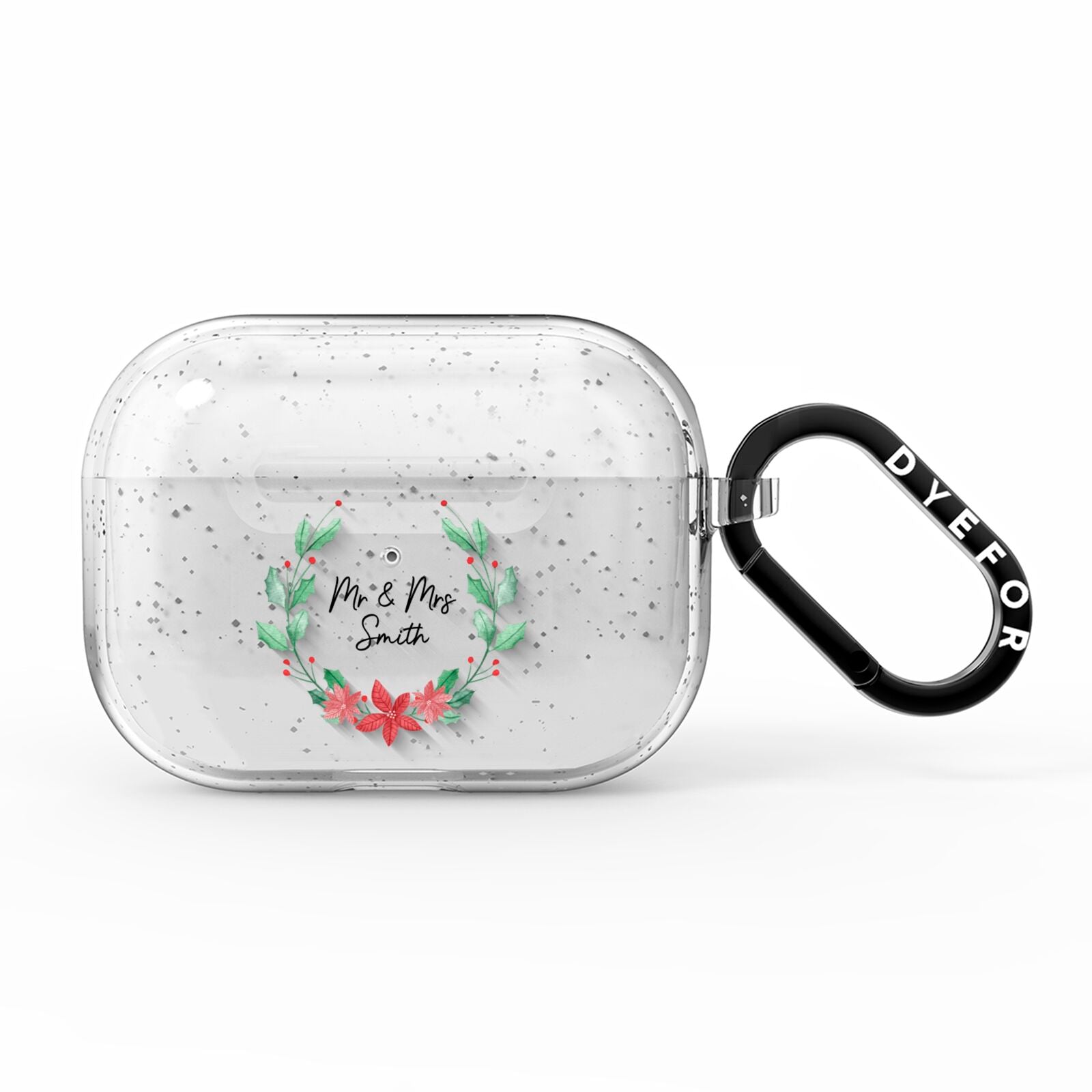 Personalised Couples Wreath AirPods Pro Glitter Case