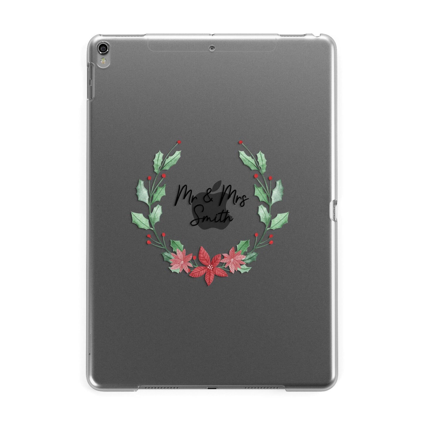 Personalised Couples Wreath Apple iPad Grey Case