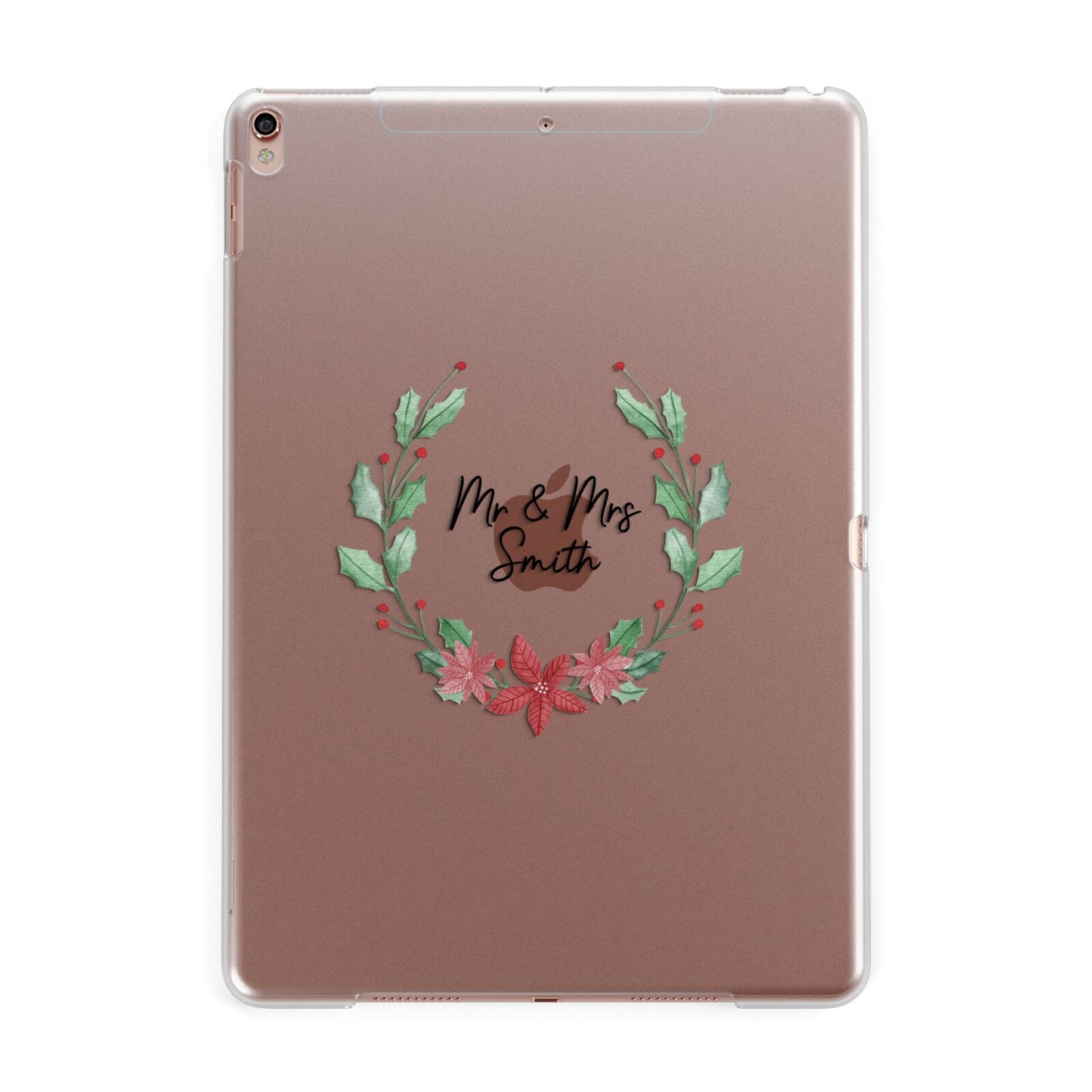 Personalised Couples Wreath Apple iPad Rose Gold Case
