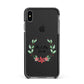 Personalised Couples Wreath Apple iPhone Xs Max Impact Case Black Edge on Black Phone