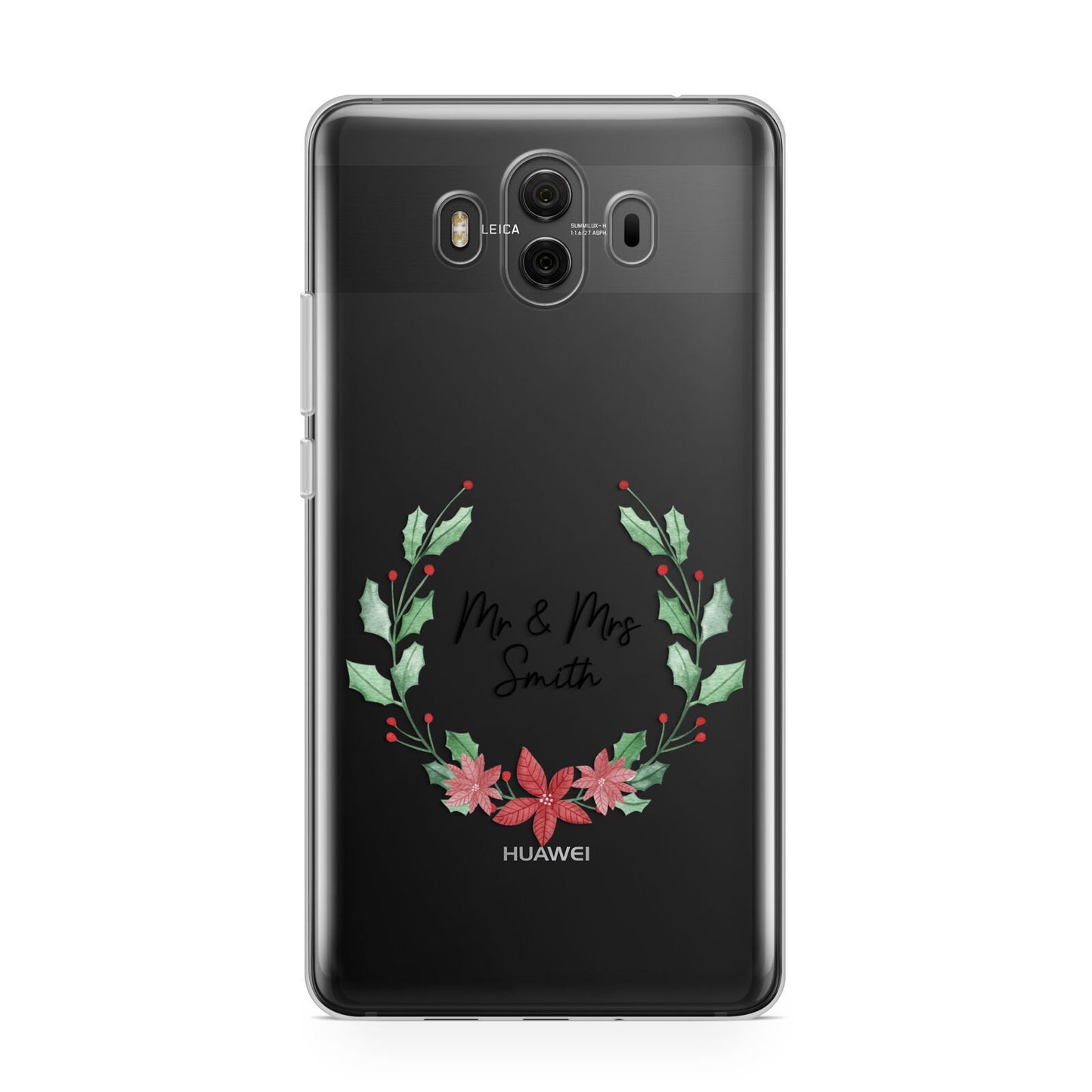 Personalised Couples Wreath Huawei Mate 10 Protective Phone Case