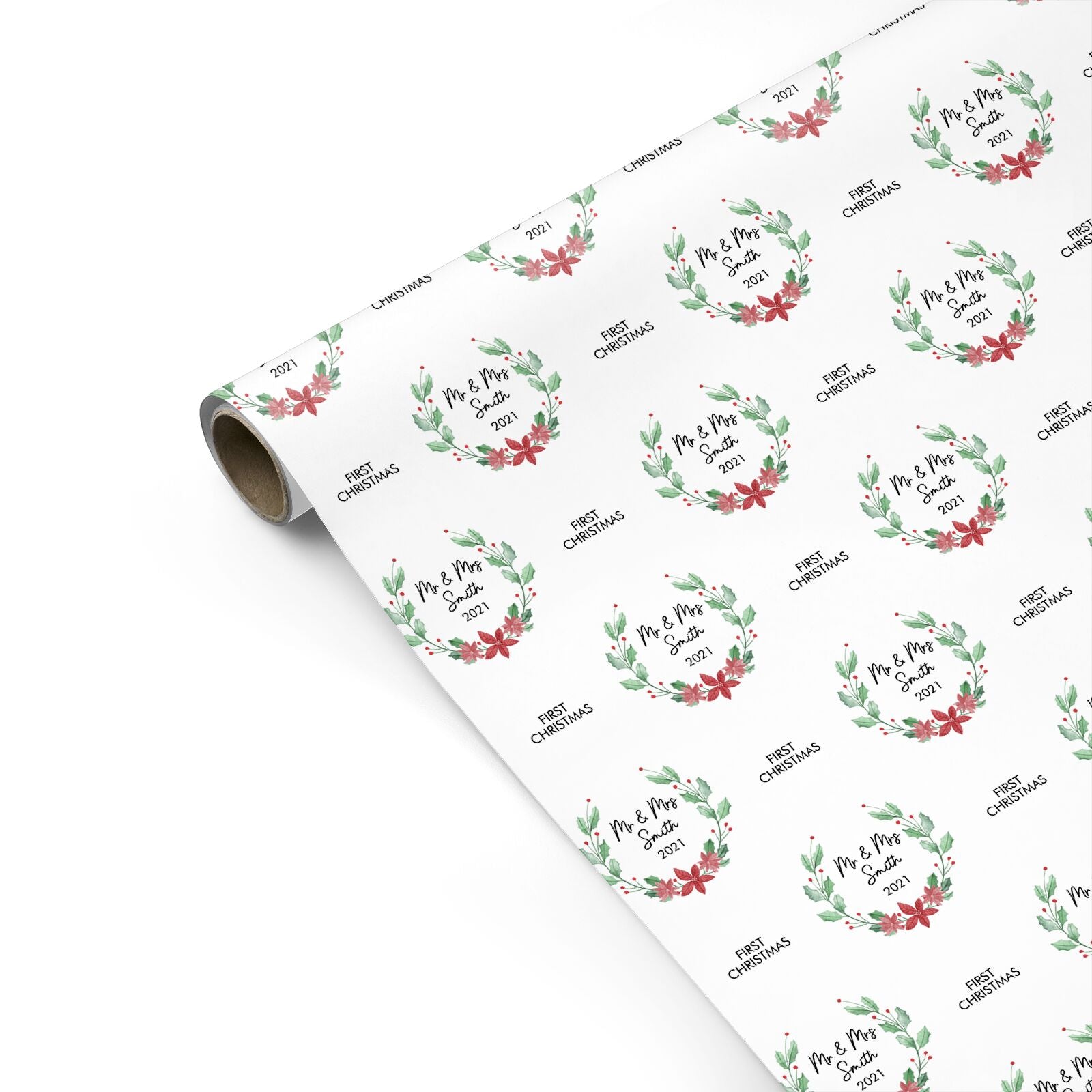 Personalised Couples Wreath Personalised Gift Wrap