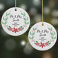 Personalised Couples Wreath Round Decoration on Christmas Background