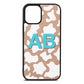 Personalised Cow Print Rose Gold Pebble Leather iPhone 12 Mini Case