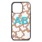Personalised Cow Print Rose Gold Pebble Leather iPhone 13 Pro Case