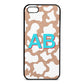 Personalised Cow Print Rose Gold Pebble Leather iPhone 5 Case