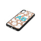 Personalised Cow Print Rose Gold Pebble Leather iPhone Xs Case Side Angle