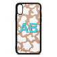 Personalised Cow Print Rose Gold Pebble Leather iPhone Xs Case