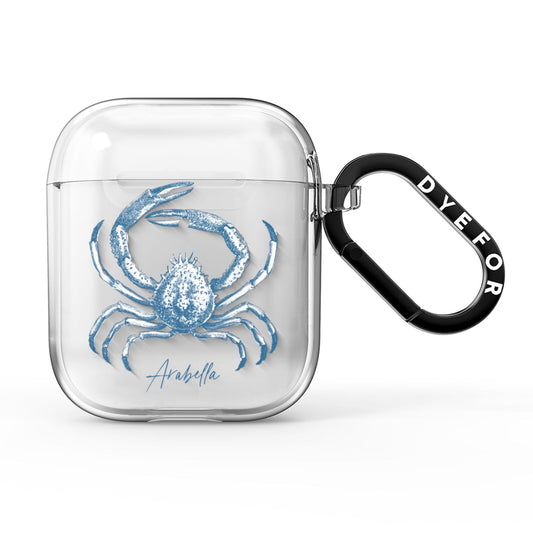 Personalised Crab AirPods Clear Case